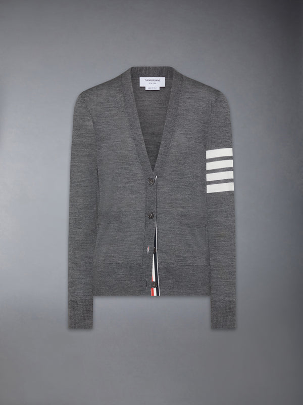 MERINO WOOL 4-BAR RELAXED FIT V-NECK CARDIGAN - featured image
