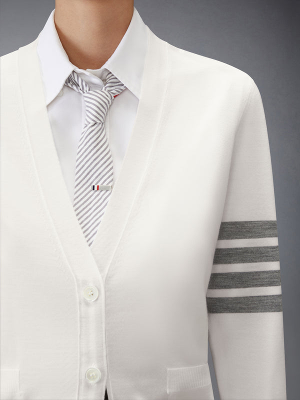 MERINO WOOL 4-BAR RELAXED FIT V-NECK CARDIGAN - image 6