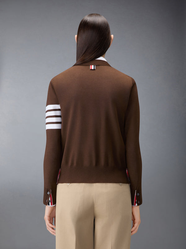 MERINO WOOL 4-BAR RELAXED FIT V-NECK CARDIGAN - image 2