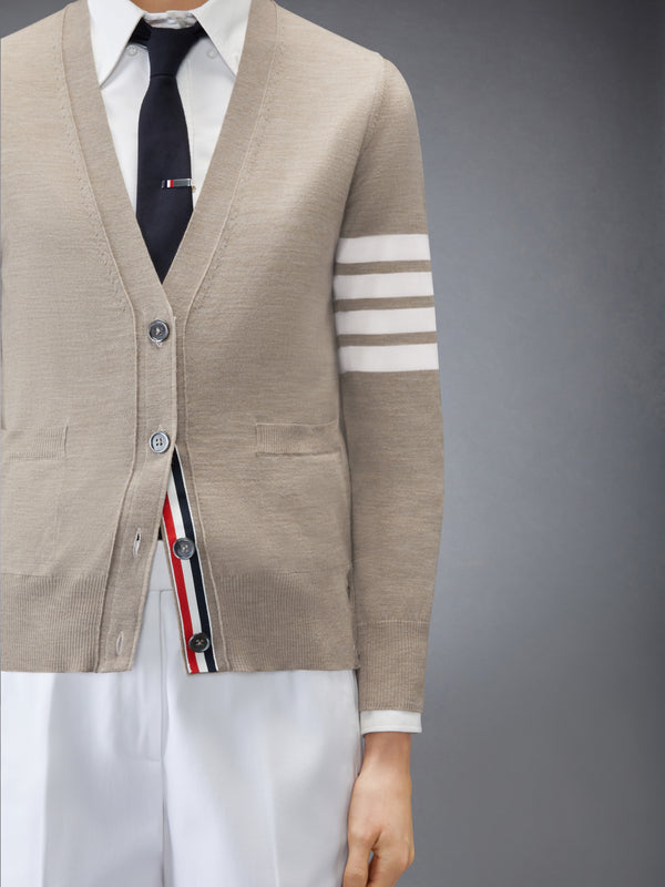 MERINO WOOL 4-BAR RELAXED FIT V-NECK CARDIGAN - image 5