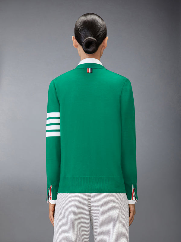 MERINO WOOL 4-BAR RELAXED FIT V-NECK CARDIGAN - image 2