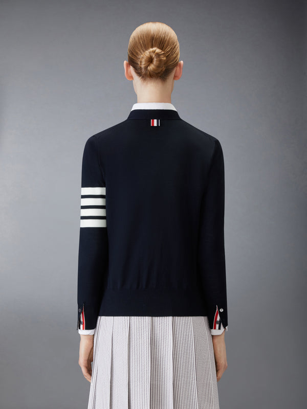 MERINO WOOL 4-BAR RELAXED FIT V-NECK CARDIGAN - image 2
