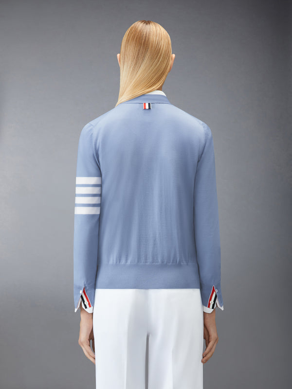 MERINO WOOL 4-BAR RELAXED FIT V-NECK CARDIGAN - image 3