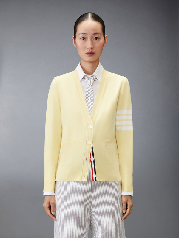 MERINO WOOL 4-BAR RELAXED FIT V-NECK CARDIGAN - image 1