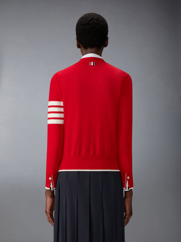 MERINO WOOL 4-BAR RELAXED FIT V-NECK CARDIGAN - image 2