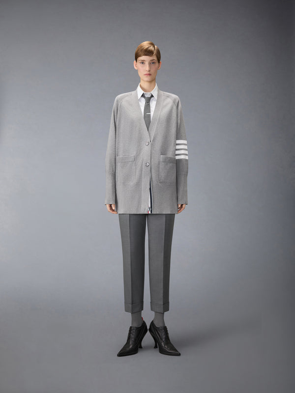 JERSEY STITCH COTTON 4-BAR EXAGGERATED FIT CARDIGAN - image 3