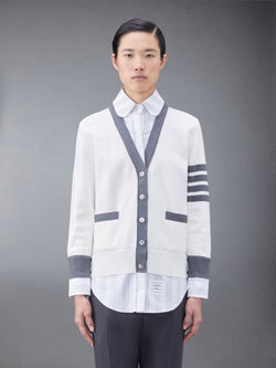 Cotton Milano and Oxford 4-Bar V-Neck Cardigan Shirt Combo
