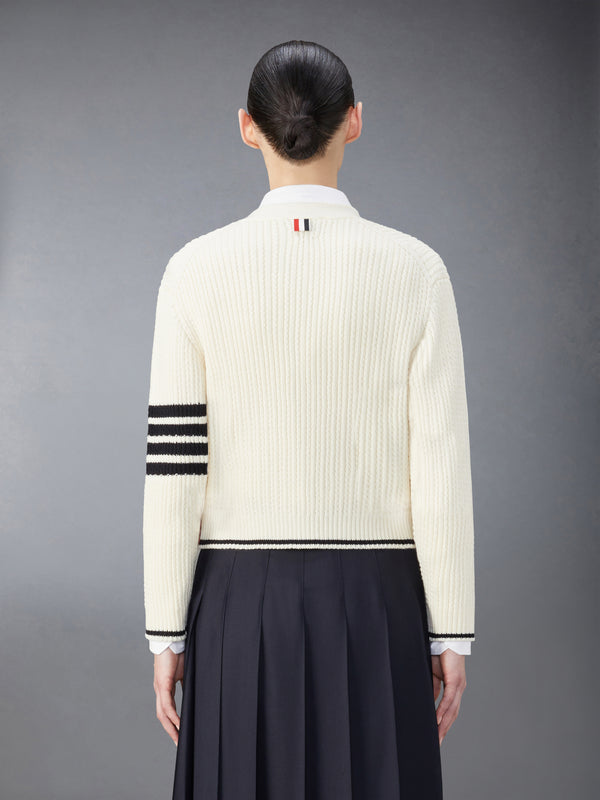 MERINO WOOL 4-BAR CROPPED CARDIGAN - image 2