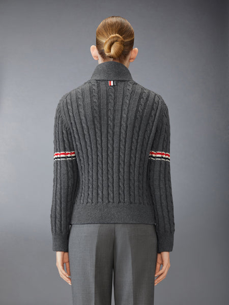 MERINO WOOL ARMBAND CARDIGAN MED GREY