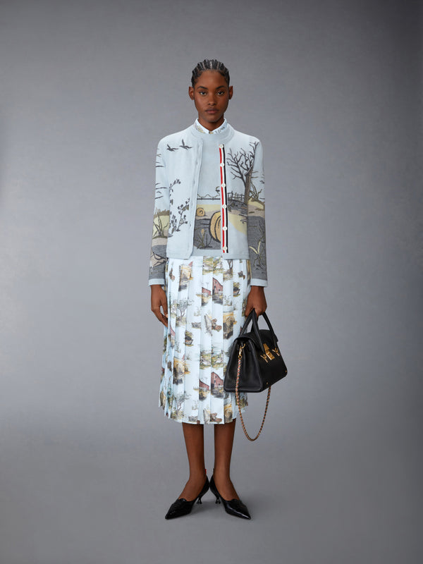 SCENIC INTARSIA SILK TWILL CASHMERE CARDIGAN - image 3