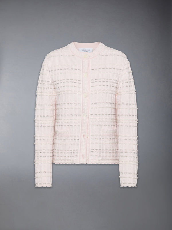 SEERSUCKER KNIT TWEED JACQUARD CARDIGAN - featured image
