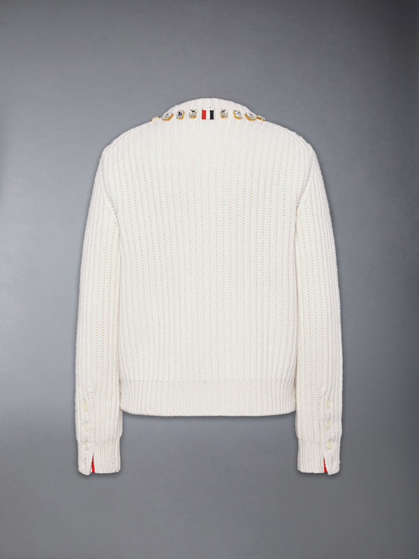 SWAROVSKI CRYSTAL HALF STITCH CASHMERE CARDIGAN - image 8