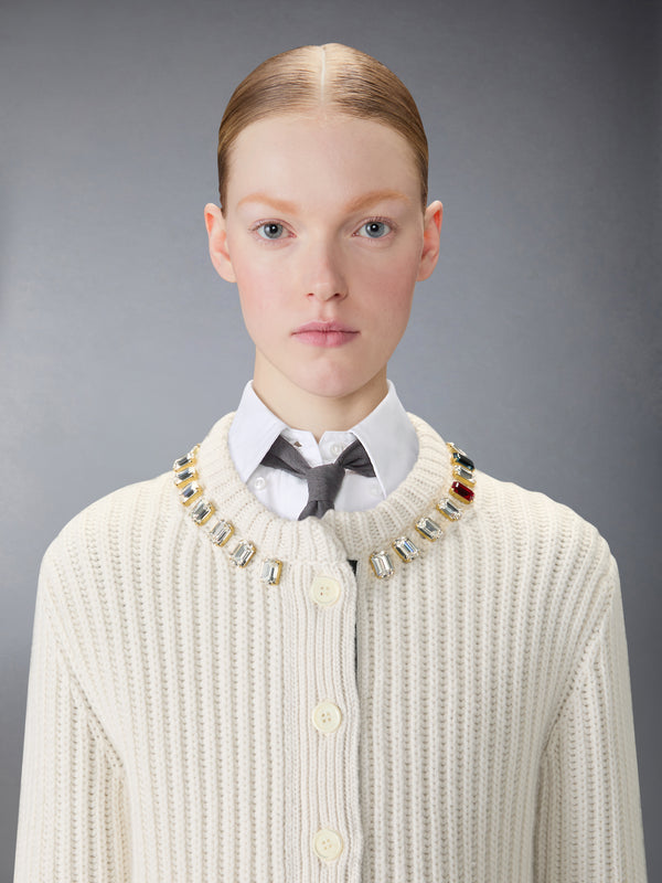 SWAROVSKI CRYSTAL HALF STITCH CASHMERE CARDIGAN - image 6