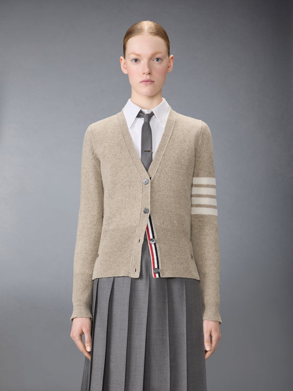 JERSEY STITCH SHETLAND WOOL 4-BAR CARDIGAN - image 1