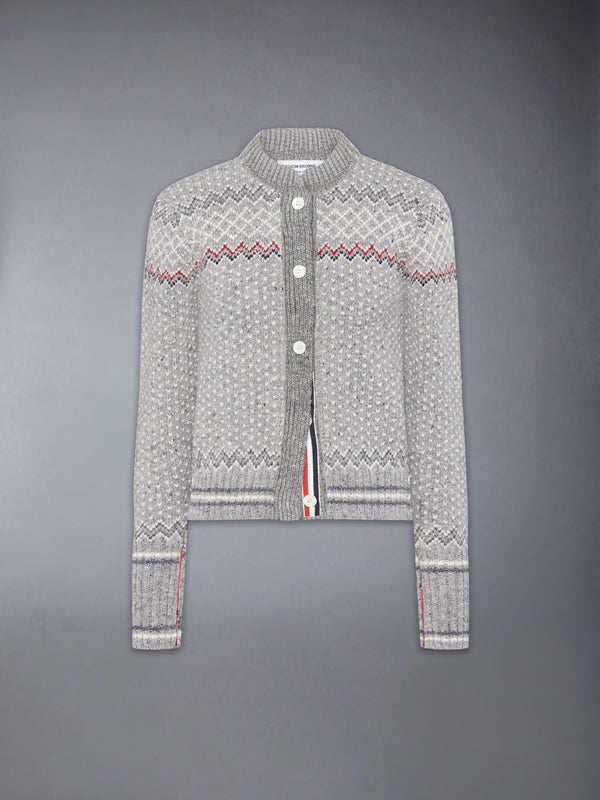 FAIR ISLE JACQUARD DONEGAL CROPPED CARDIGAN - featured image