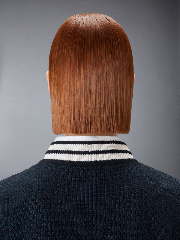 TUCK STITCH SILK CASHMERE & WOOL V NECK CARDIGAN - image 5