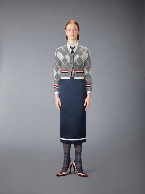 ARGYLE INTARSIA MERINO WOOL SHRUNKEN CARDIGAN - image 3