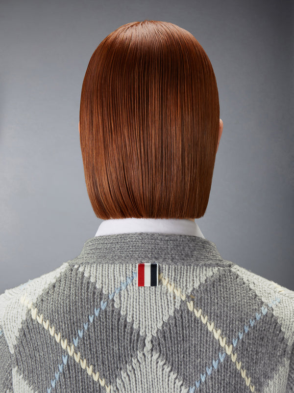 ARGYLE INTARSIA MERINO WOOL SHRUNKEN CARDIGAN - image 5