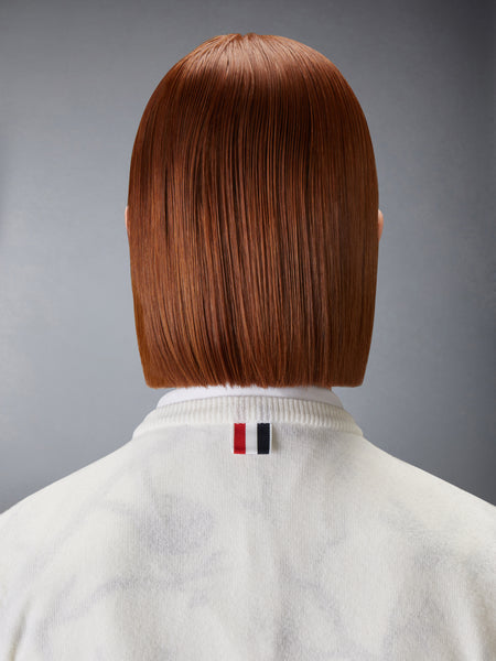 SCENIC BIRDS INTARSIA CASHMERE CARDIGAN WHITE