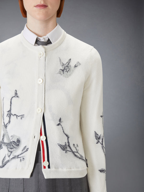 SCENIC BIRDS INTARSIA CASHMERE CARDIGAN - image 6
