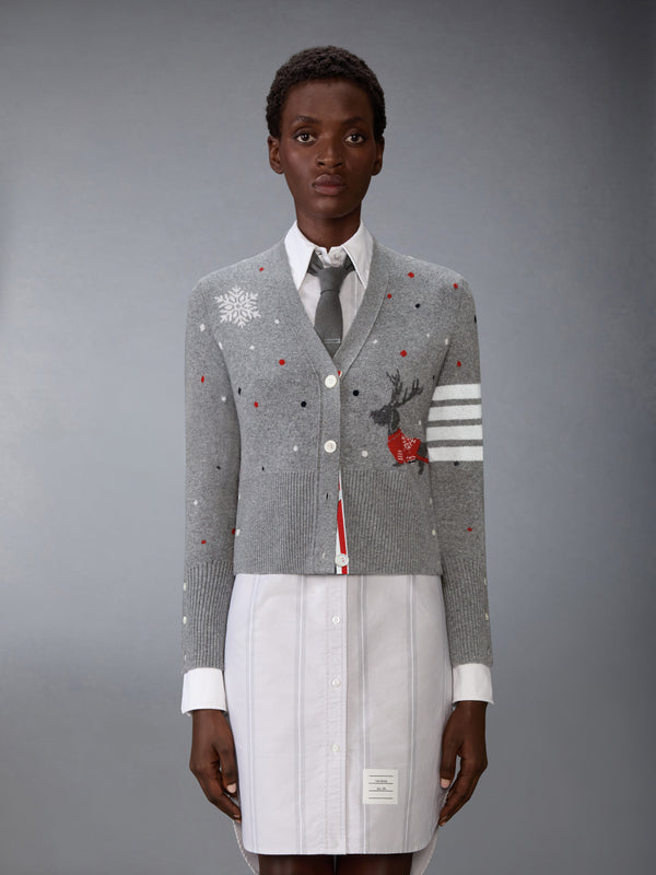 CASHMERE REINDEER HECTOR INTARSIA JACQUARD CARDIGAN - image 1