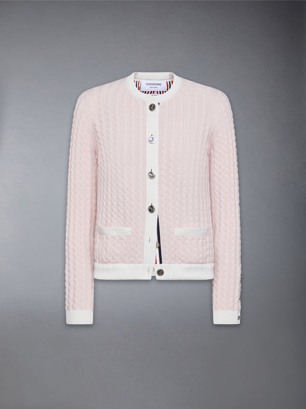 CASHMERE BABY CABLE STITCH CARDIGAN - featured image