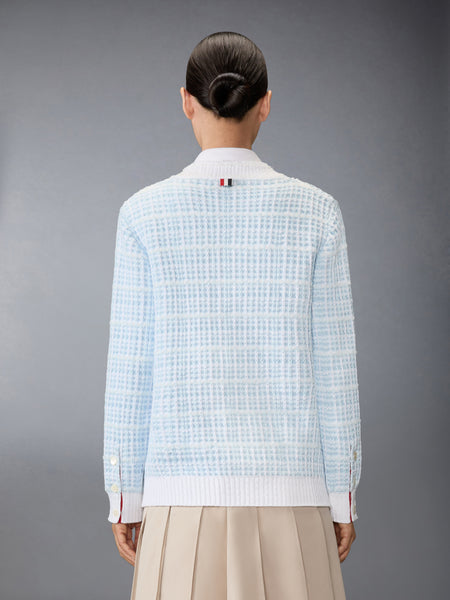 TUCK STITCH TWEED ELONGATED V-NECK CARDIGAN SEASONAL MULTI