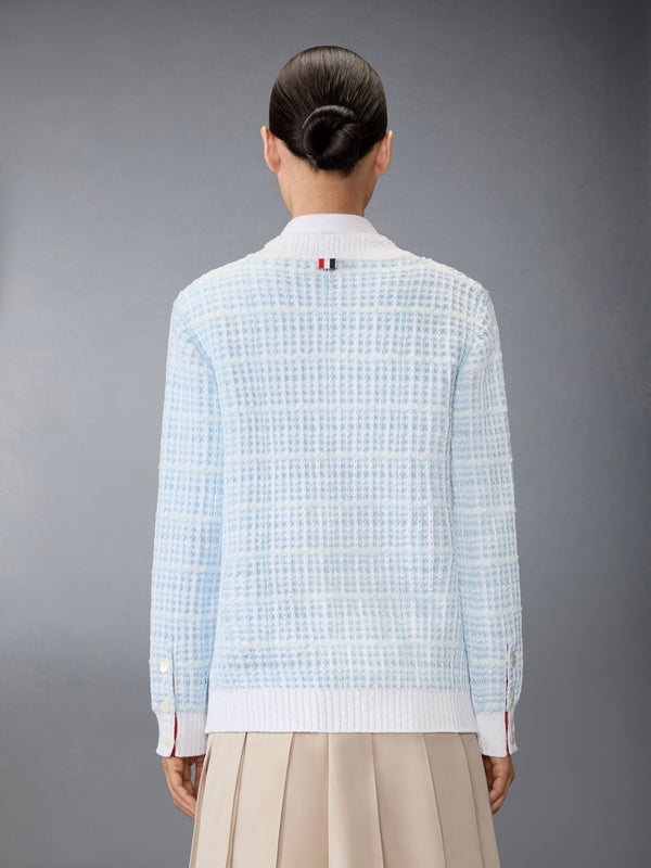 TUCK STITCH TWEED ELONGATED V-NECK CARDIGAN - image 2