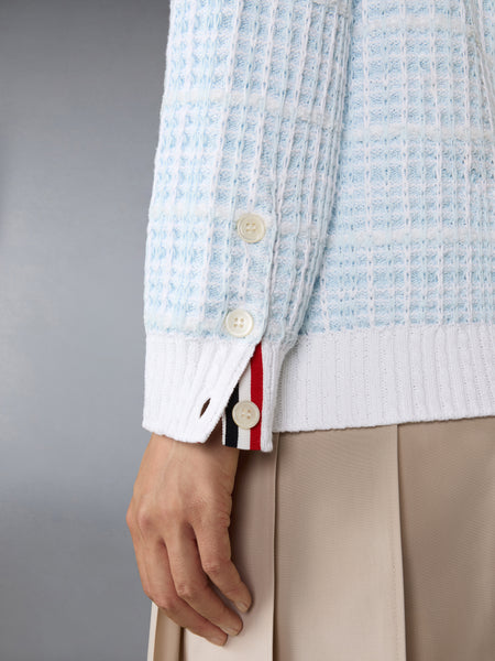 TUCK STITCH TWEED ELONGATED V-NECK CARDIGAN SEASONAL MULTI