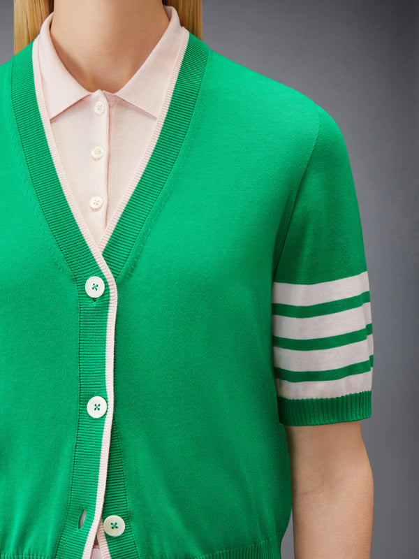 JERSEY STITCH 4-BAR SHORT SLEEVE CARDIGAN - image 5