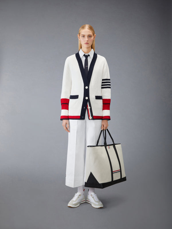 TENNIS RACQUET INTARSIA 4-BAR SEED STITCH CARDIGAN - image 3