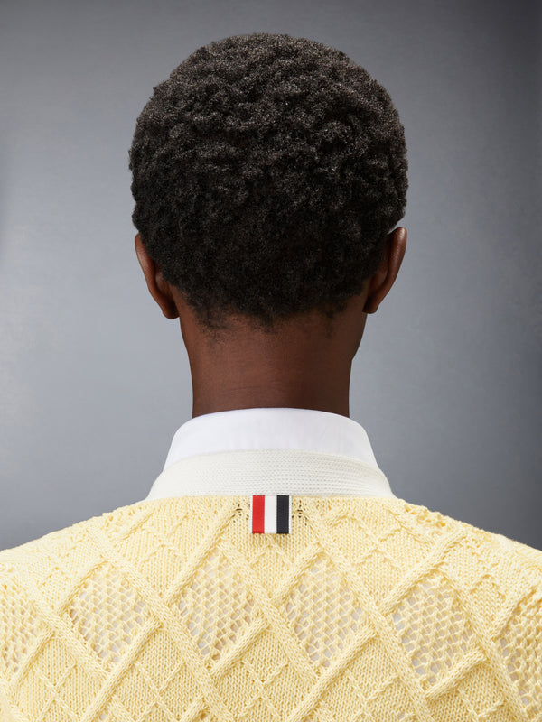 ARGYLE POINTELLE 4-BAR SHORT SLEEVE CARDIGAN - image 3
