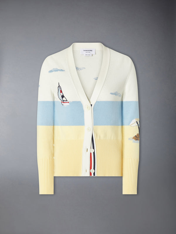 NANTUCKET SCENIC EMBROIDERY JERSEY CARDIGAN - featured image