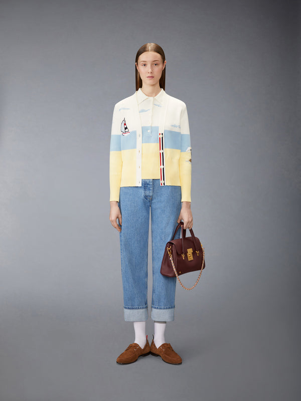NANTUCKET SCENIC EMBROIDERY JERSEY CARDIGAN - image 3