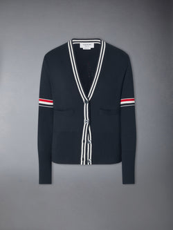 RWB STRIPE JACQUARD SAILBOAT CARDIGAN