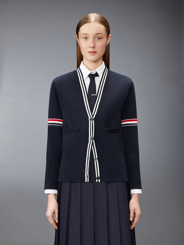 RWB STRIPE JACQUARD SAILBOAT CARDIGAN - image 1