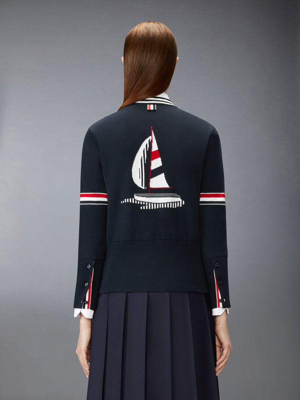 RWB STRIPE JACQUARD SAILBOAT CARDIGAN - image 2