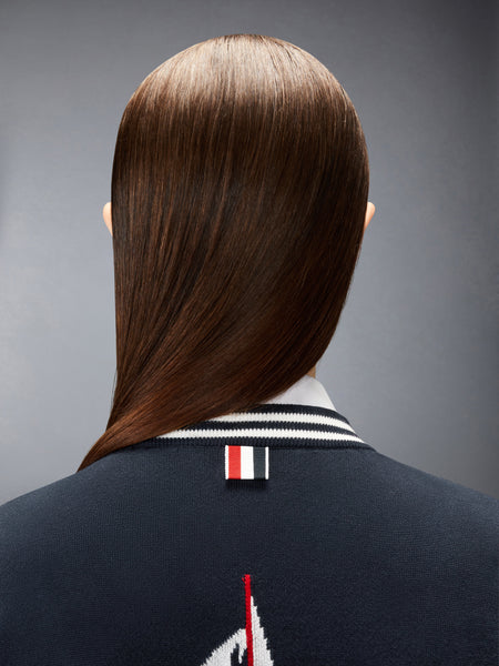 RWB STRIPE JACQUARD SAILBOAT CARDIGAN NAVY