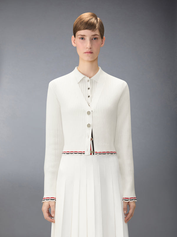 POINTELLE RIB STITCH CARDIGAN - image 1