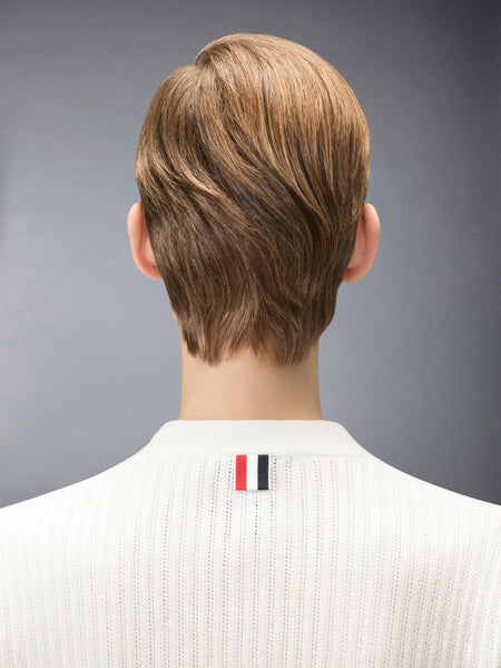 POINTELLE RIB STITCH CARDIGAN WHITE