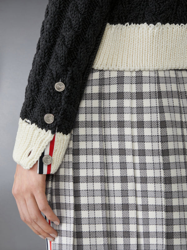 MERINO WOOL 4-BAR ARAN CABLE CARDIGAN - image 6