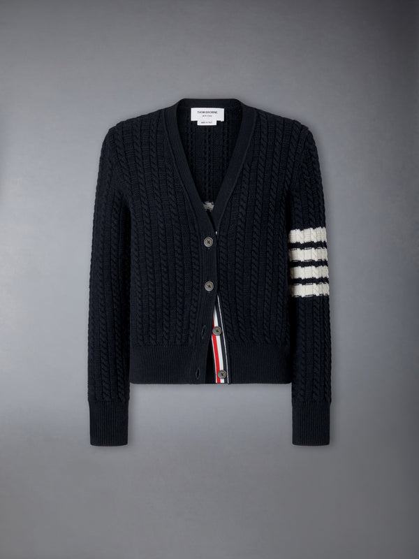 MERINO WOOL 4-BAR ANCHOR INTARSIA CARDIGAN - featured image