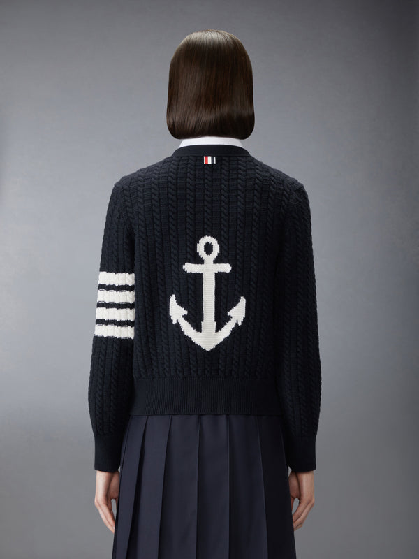 MERINO WOOL 4-BAR ANCHOR INTARSIA CARDIGAN - image 2