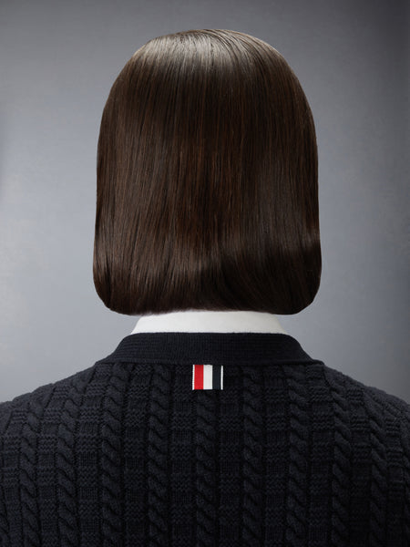 MERINO WOOL 4-BAR ANCHOR INTARSIA CARDIGAN NAVY