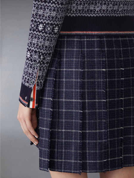 MERINO WOOL JACQUARD SNOWFLAKE CARDIGAN NAVY