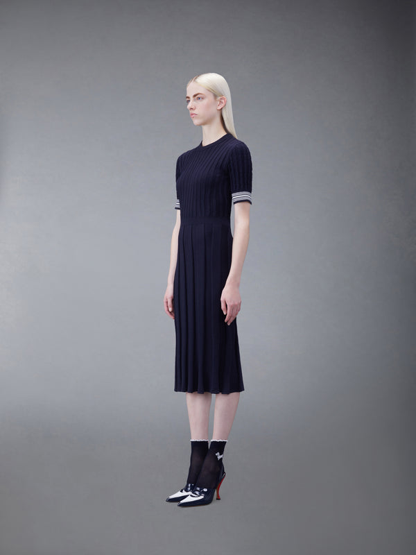COTTON PLEATED CRICKET STRIPED CABLE DRESS - image 2