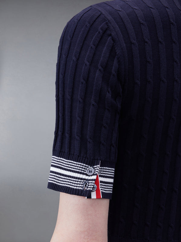 COTTON PLEATED CRICKET STRIPED CABLE DRESS - image 5