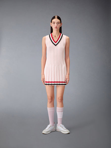 CRICKET RWB STRIPE BABY LADDER CABLE MINI DRESS LIGHT PINK