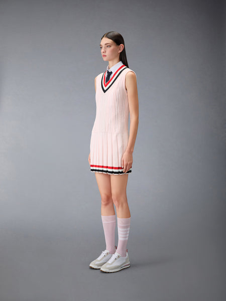 CRICKET RWB STRIPE BABY LADDER CABLE MINI DRESS LIGHT PINK