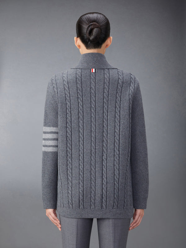 MERINO WOOL AND COTTON 4-BAR CABLE OVERCOAT - image 2